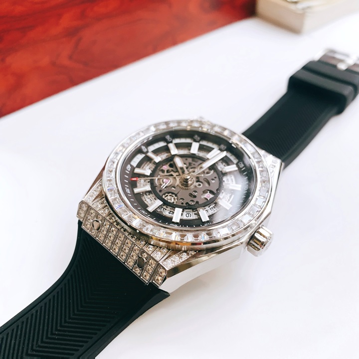 Đồng Hồ Hanboro Hạt Đá Pha Lê |Nam Giới |Mặt Tròn |Dây Cao Su |Máy Cơ (Tự Động) |Size 42mm |Donghoghiatot.vn