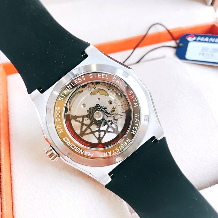 Đồng Hồ Hanboro Hạt Đá Pha Lê |Nam Giới |Mặt Tròn |Dây Cao Su |Máy Cơ (Tự Động) |Size 42mm |Donghoghiatot.vn