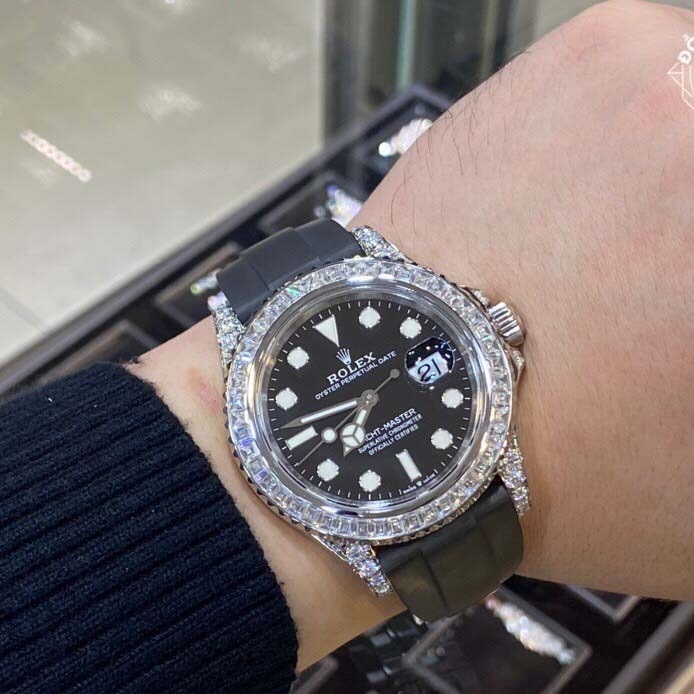 Đồng Hồ Rolex Submariner |Nam Giới |Đính Đá |Dây Silicone Đen |Máy cơ (Automatic) |Size 41mm |donghogiatot.vn