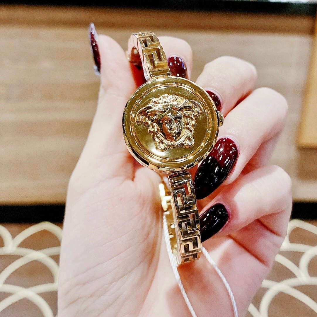 Đồng Hồ Versace Medusa Secret |Nữ Giới |Xanh Lá |Dây Kim Loại Vàng Gold |Máy Pin (Quartz) |Size 25mm |donghogiatot.vn