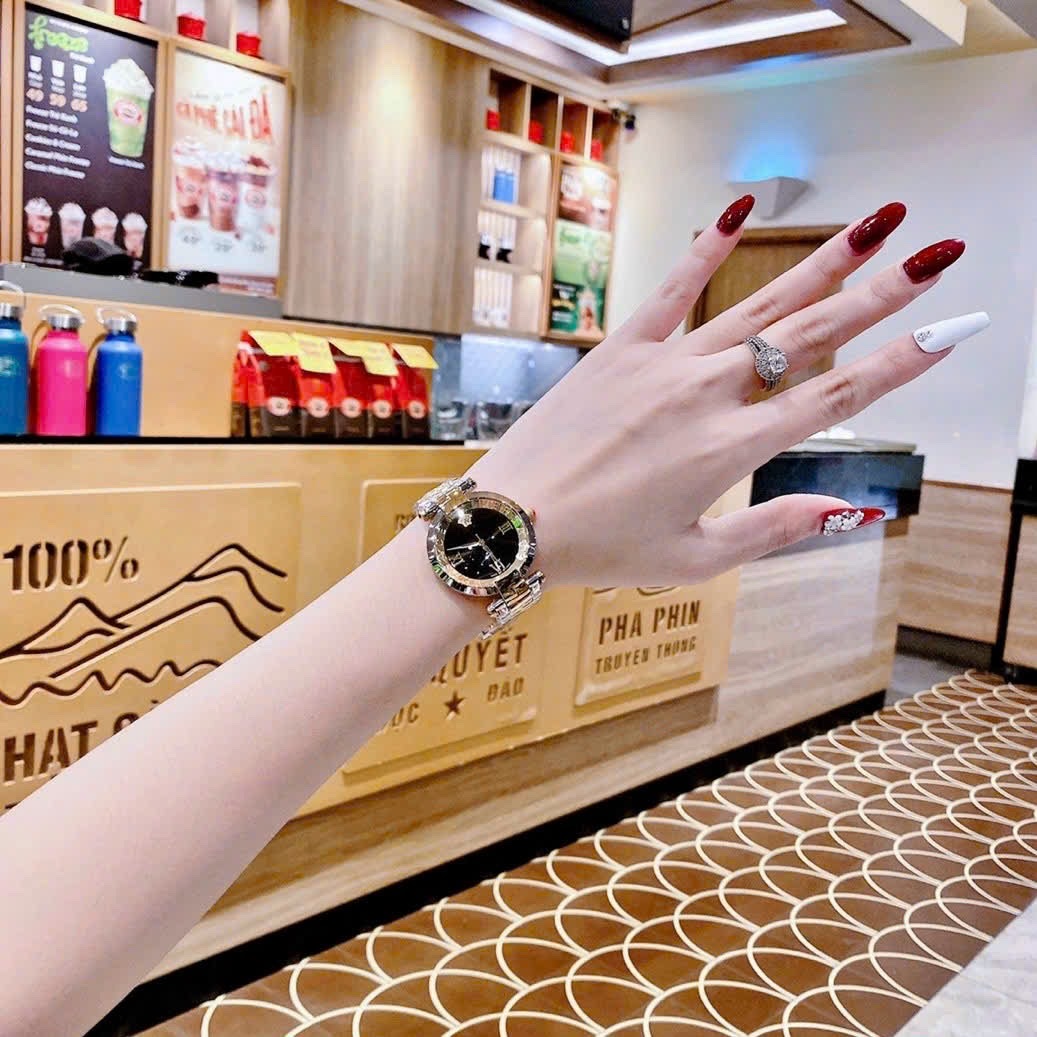 Đồng Hồ Versace Revive |Nữ Giới |Mặt Đen |Tráng Gương |Dây Kim Loại Demi Vàng |Máy Pin (Quartz) |Size 35mm |donghogiatot.vn