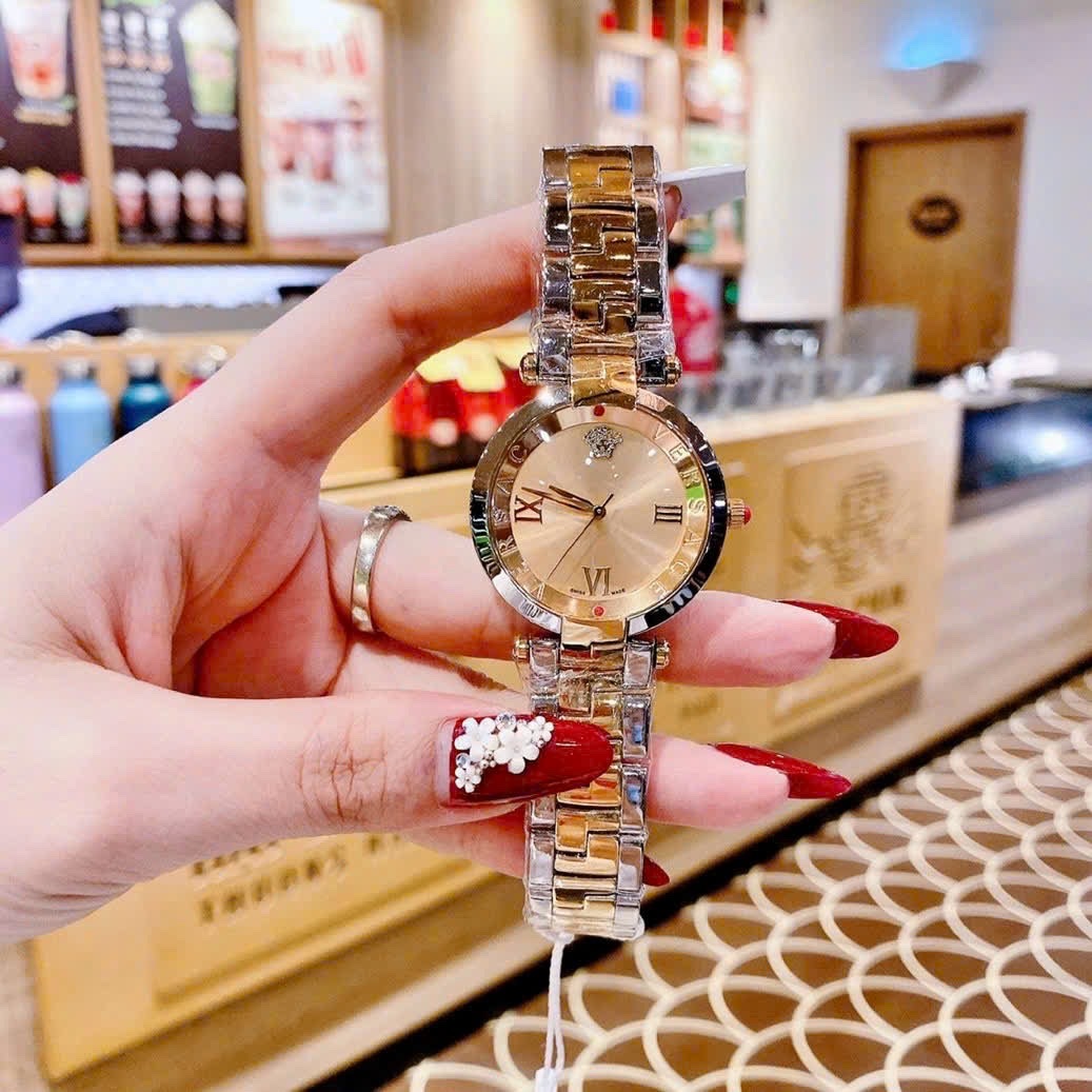 Đồng Hồ Versace Revive |Nữ Giới |Tráng Gương |Dây Kim Loại Demi Vàng |Máy Pin (Quartz) |Size 35mm |donghogiatot.vn