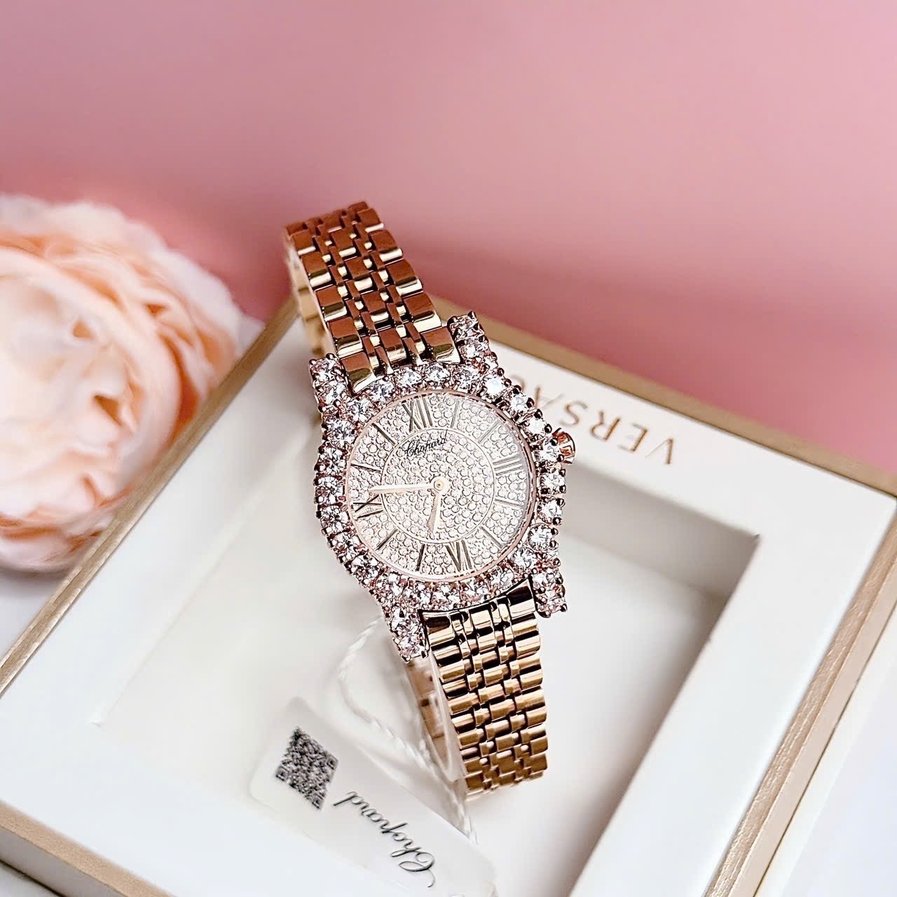 Đồng Hồ Chopard L'Heure Du Diamant |Nữ Giới |Mặt Full Đá |Dây Kim Loại Vàng Hồng |Máy Pin (Quartz) |Size 32mm |donghogiatot.vn