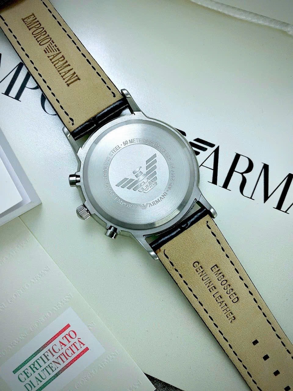 Đồng Hồ Emporio Armani Thời Trang |Nam Giới |Mặt Đen |Dây Da |Máy Pin (Quartz) |Size 42mm |Donghogiatot.vn
