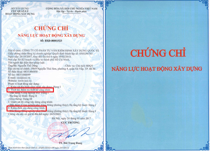 Tìm hiểu về các loại chứng chỉ năng lực xây dựng hiện hành