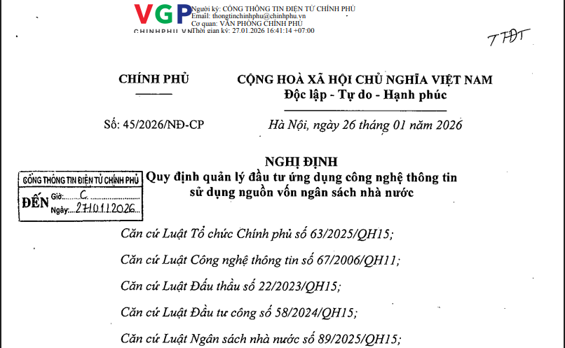 Nghị định 45/2026/NĐ-CP có hiệu lực từ 01/03/2026: Những nội dung cần biết.