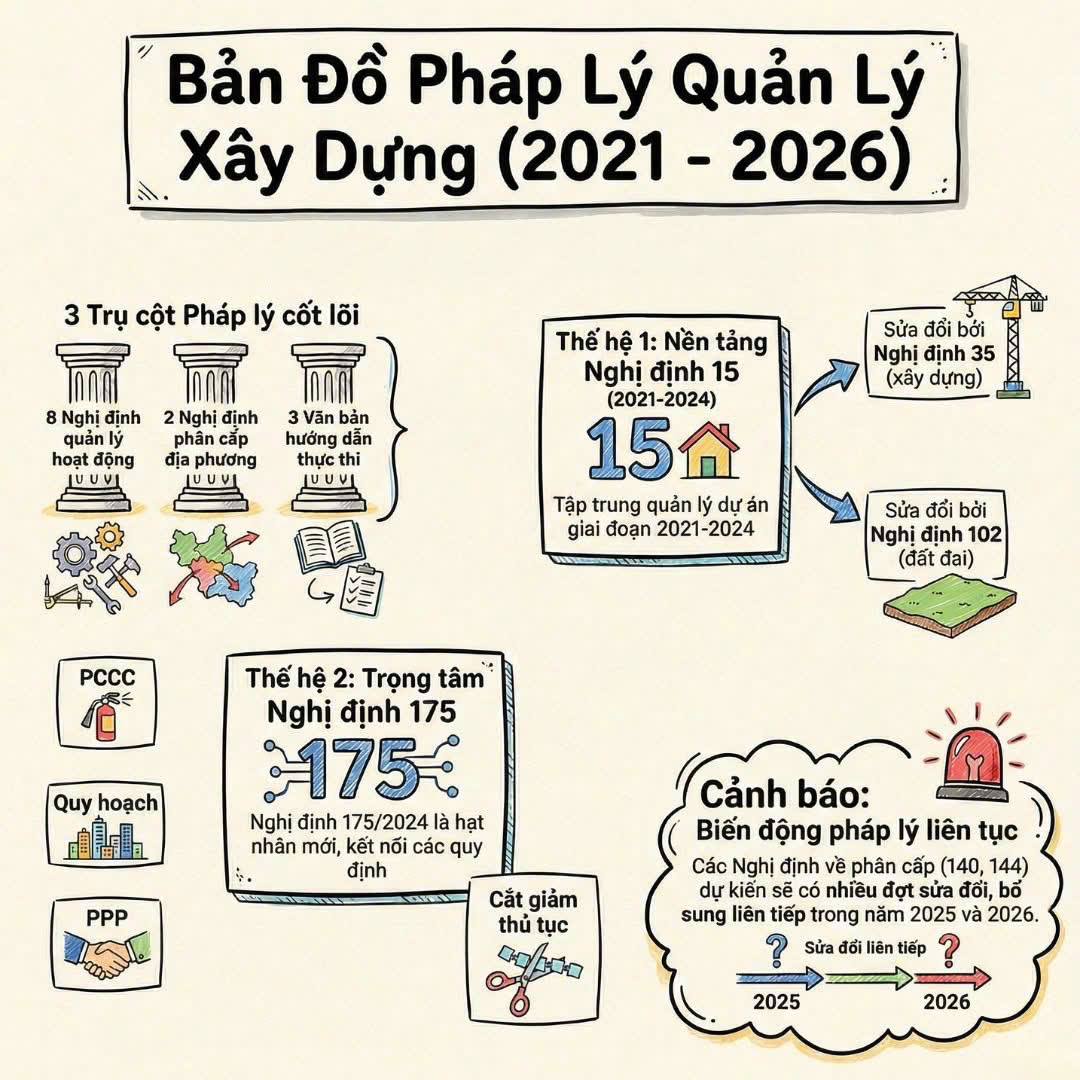 Bản đồ pháp lý quản lý xây dựng 2021 – 2026: Toàn cảnh nghị định