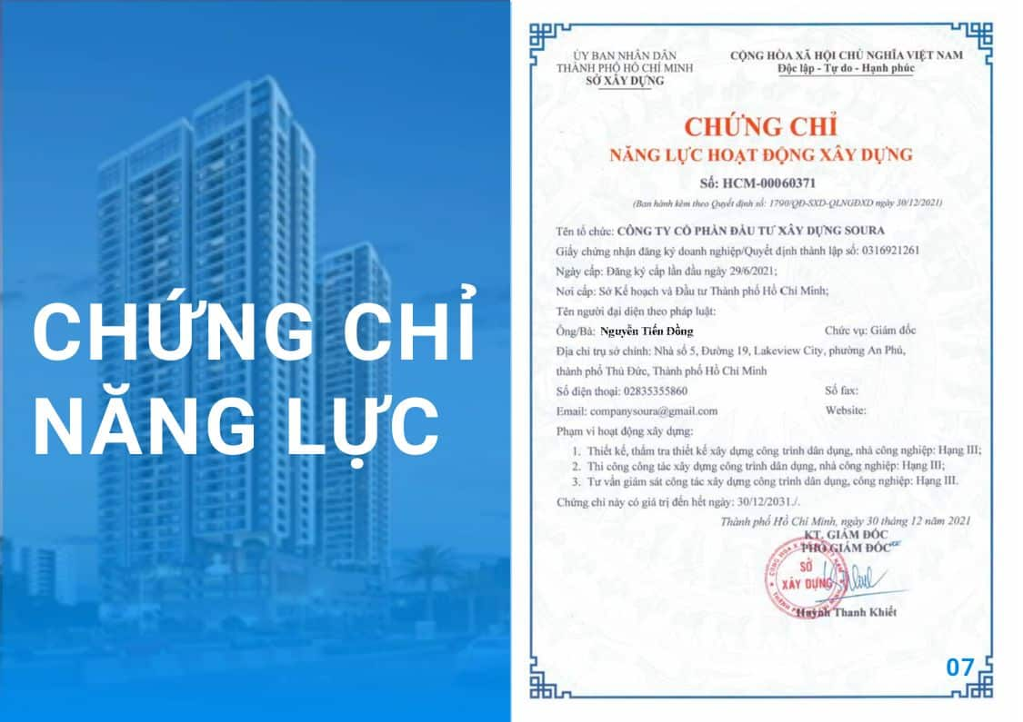  Thủ tục xin cấp chứng chỉ năng lực xây dựng như thế nào?