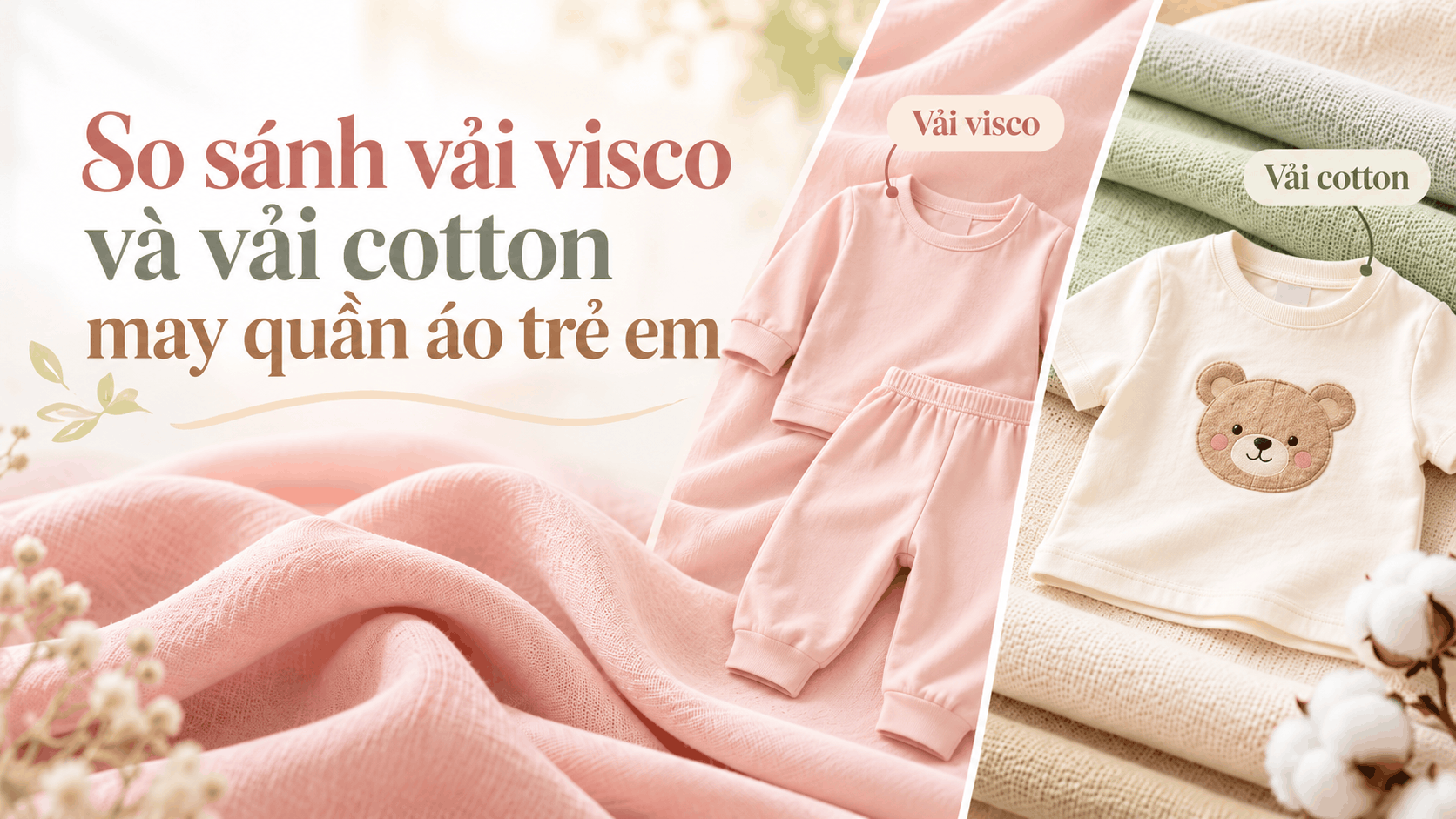 So sánh vải visco và vải cotton may quần áo trẻ em