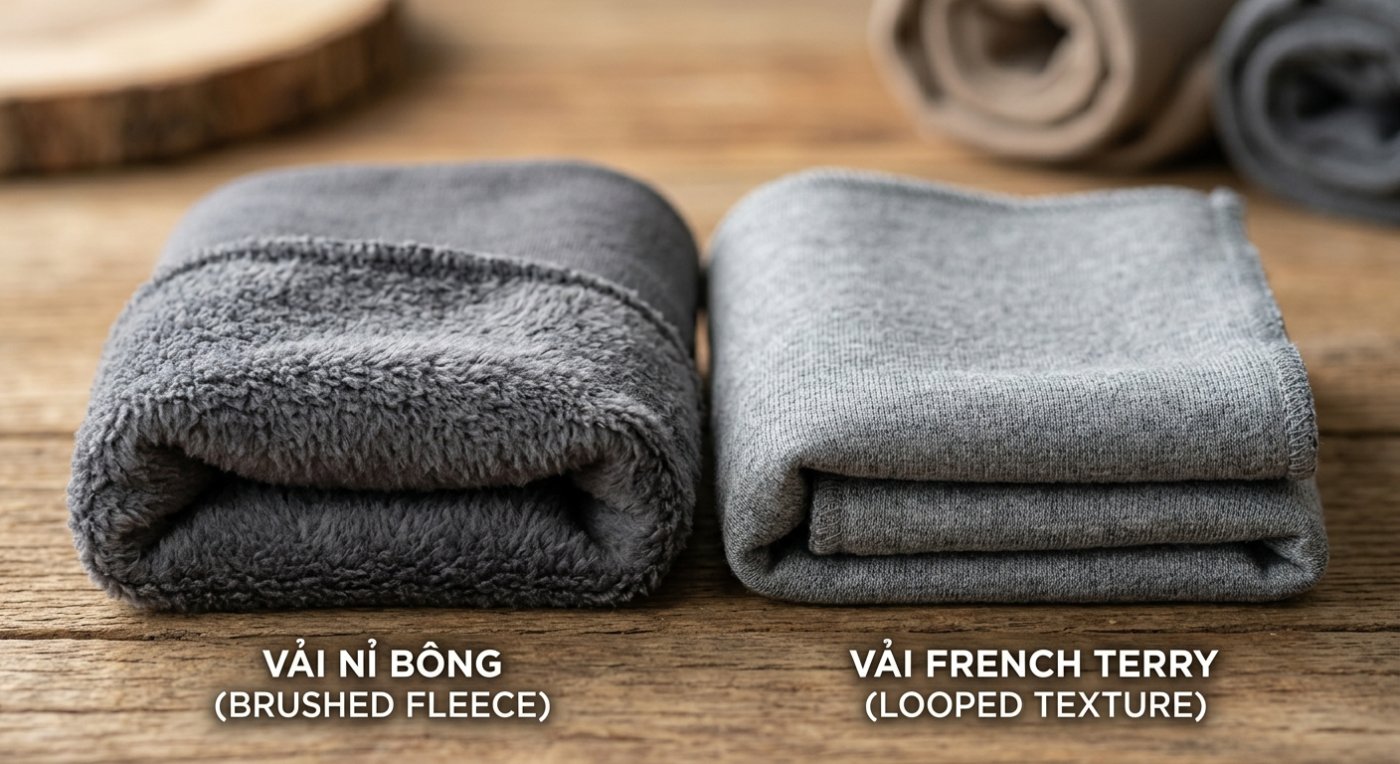Vải may áo hoodie: Chọn vải nỉ bông hay vải chân cua?