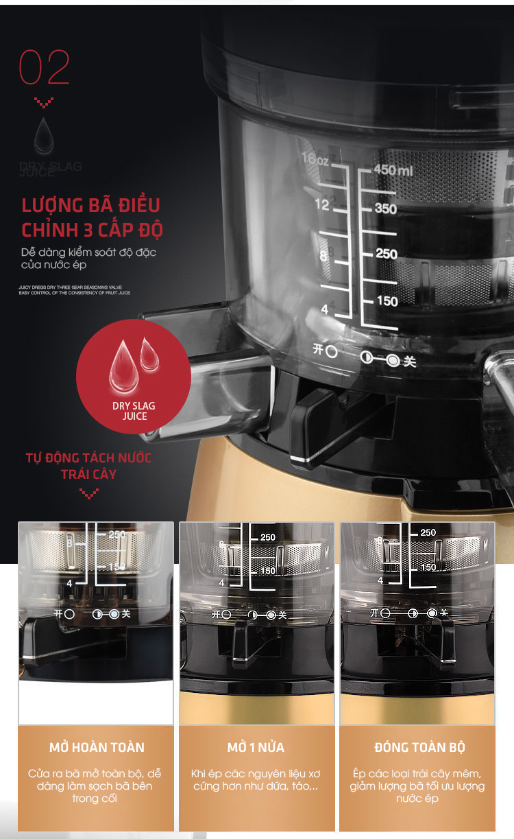 Máy ép hoa quả chậm Hu-19SGM