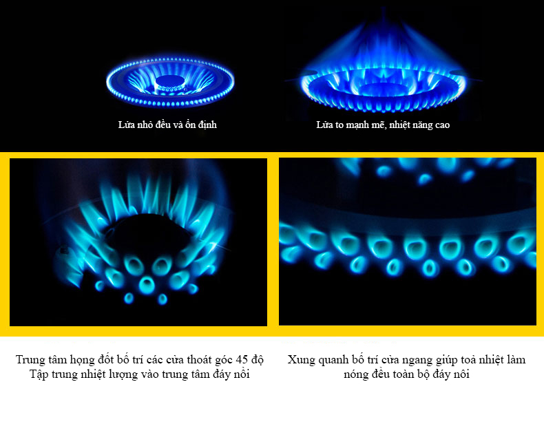 Bếp ga nấu mì cay, cơm niêu, 4-6-8 họng