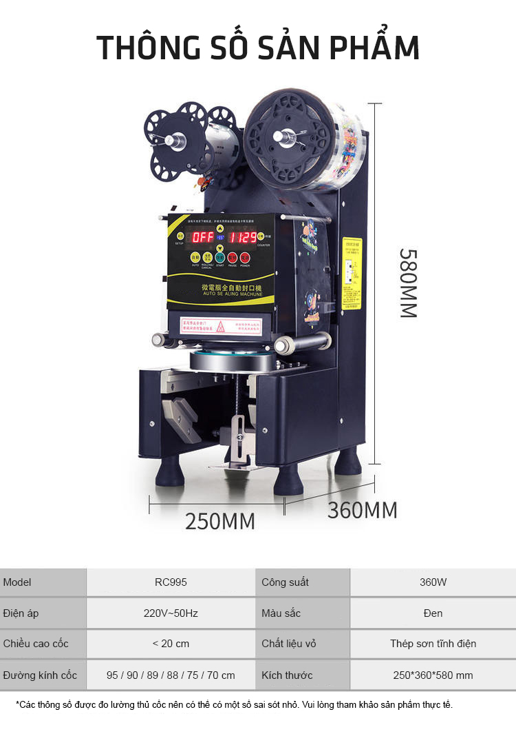 Máy dập nắp cốc tự động Fest RC995