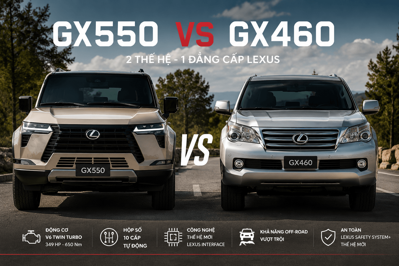 LEXUS GX550 2026 VS GX460: KHÁC BIỆT NHƯ THẾ NÀO VÀ VÌ SAO NÊN CHỌN GX550?