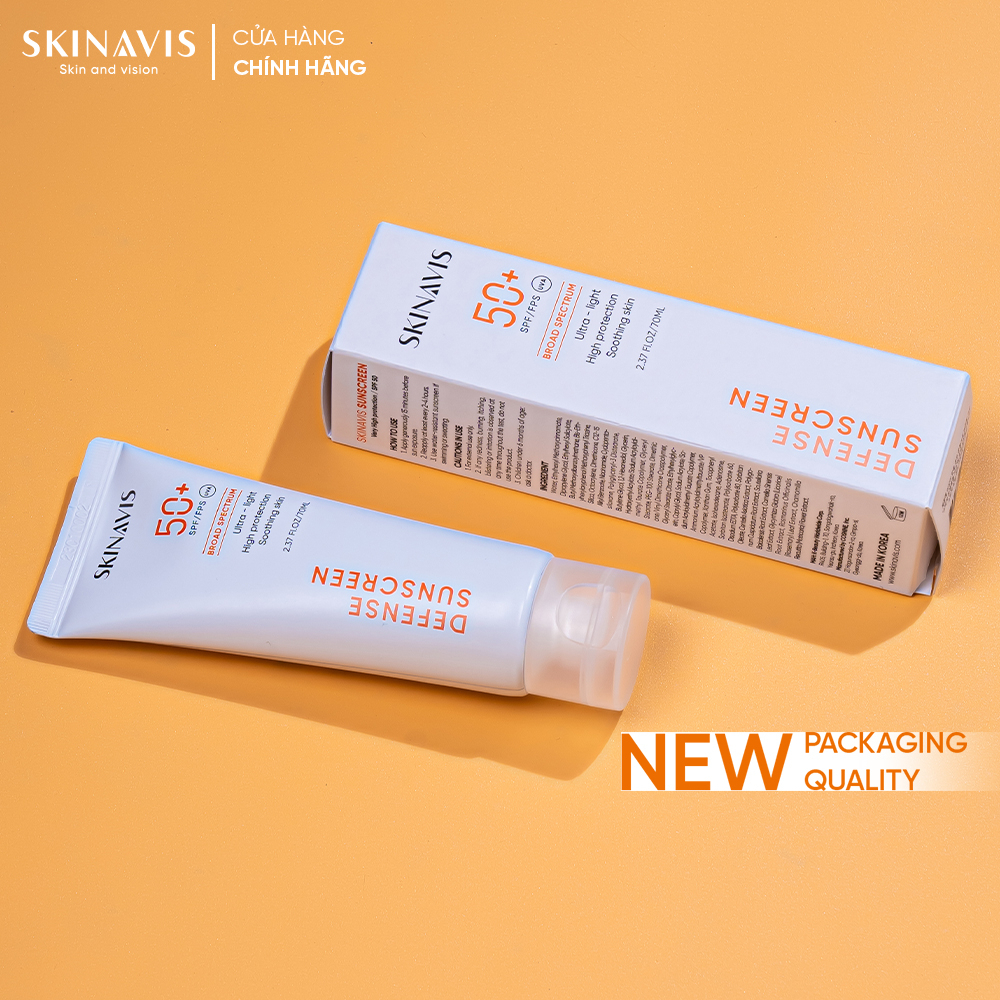 Kem chống nắng Skinavis - Skinavis sunscreen defense – Phổ rộng, không lên tone da -70ml