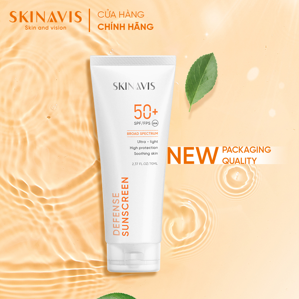 Kem chống nắng Skinavis - Skinavis sunscreen defense – Phổ rộng, không lên tone da -70ml