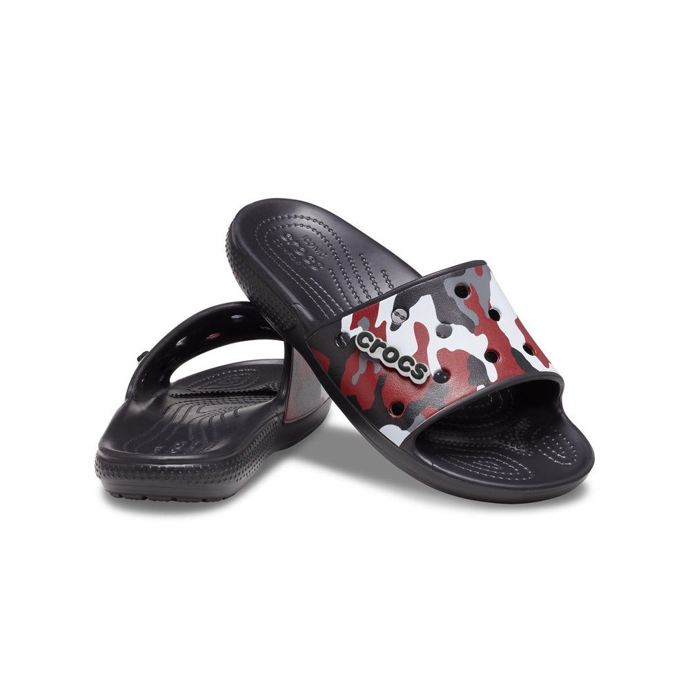 Dép Quai Ngang Unisex Crocs Camo Classic - Black/Red