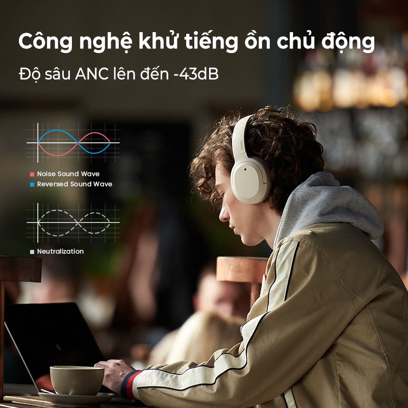 Tai Nghe Bluetooth Headphone Edifier W820NB PLUS thoáng khí thoải mái