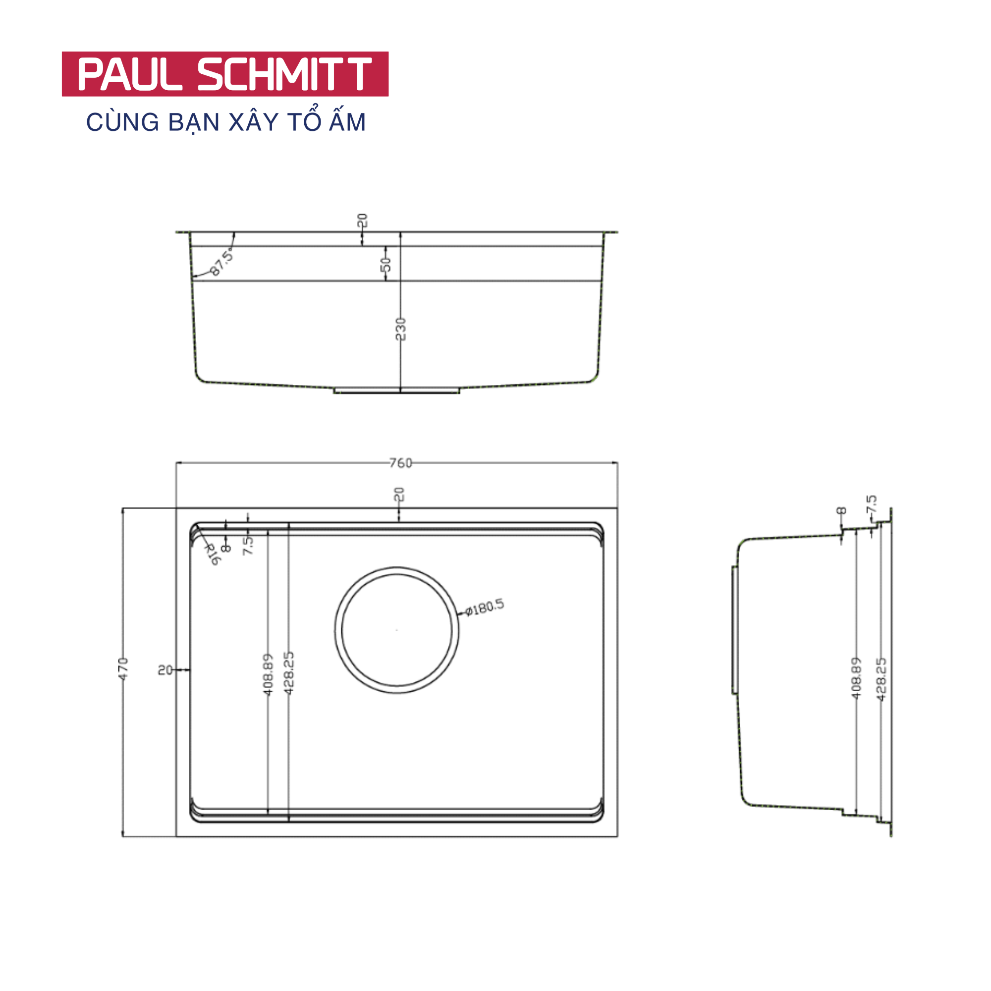 Chậu rửa bát Paul Schmitt PAM7647-UE
