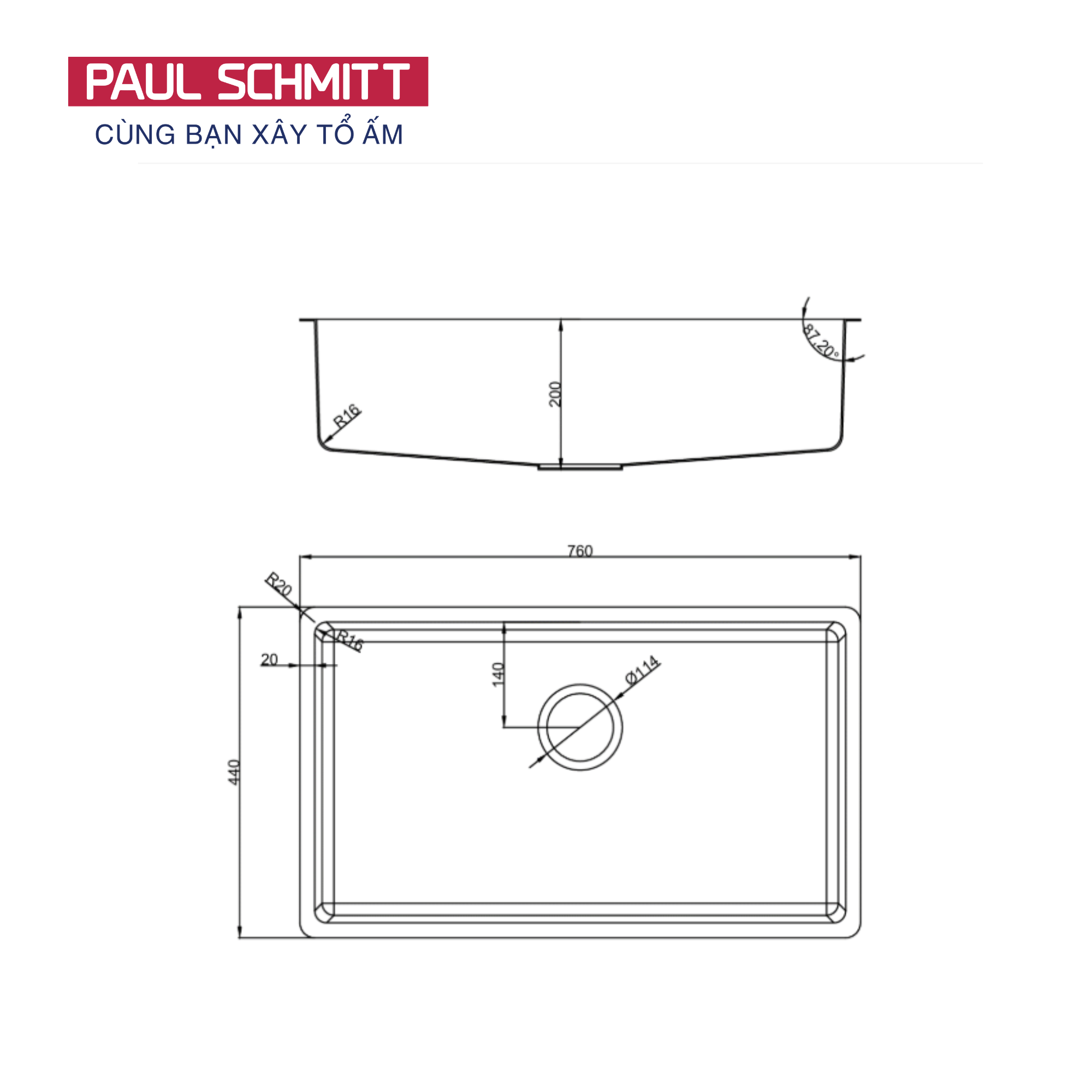 Chậu rửa bát Paul Schmitt PAM7644-UE
