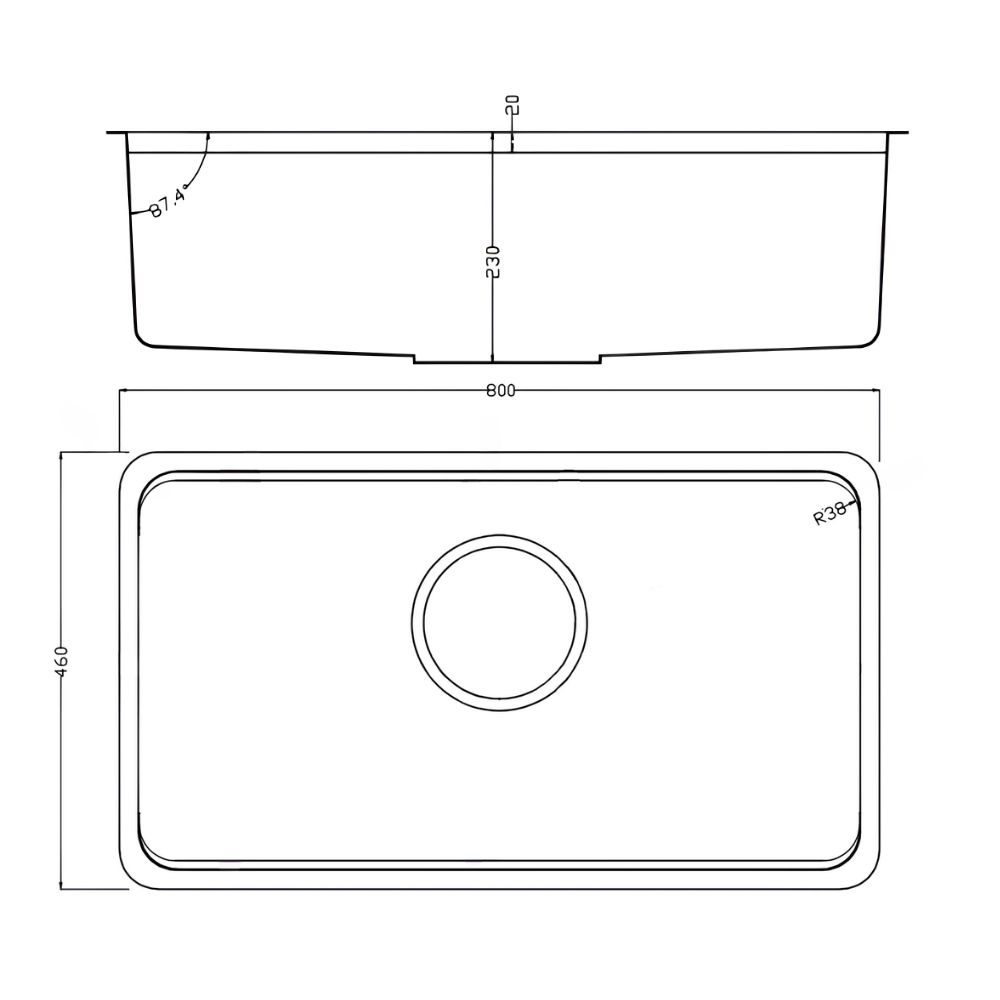 Chậu rửa bát Paul Schmitt PAM8046-UDE