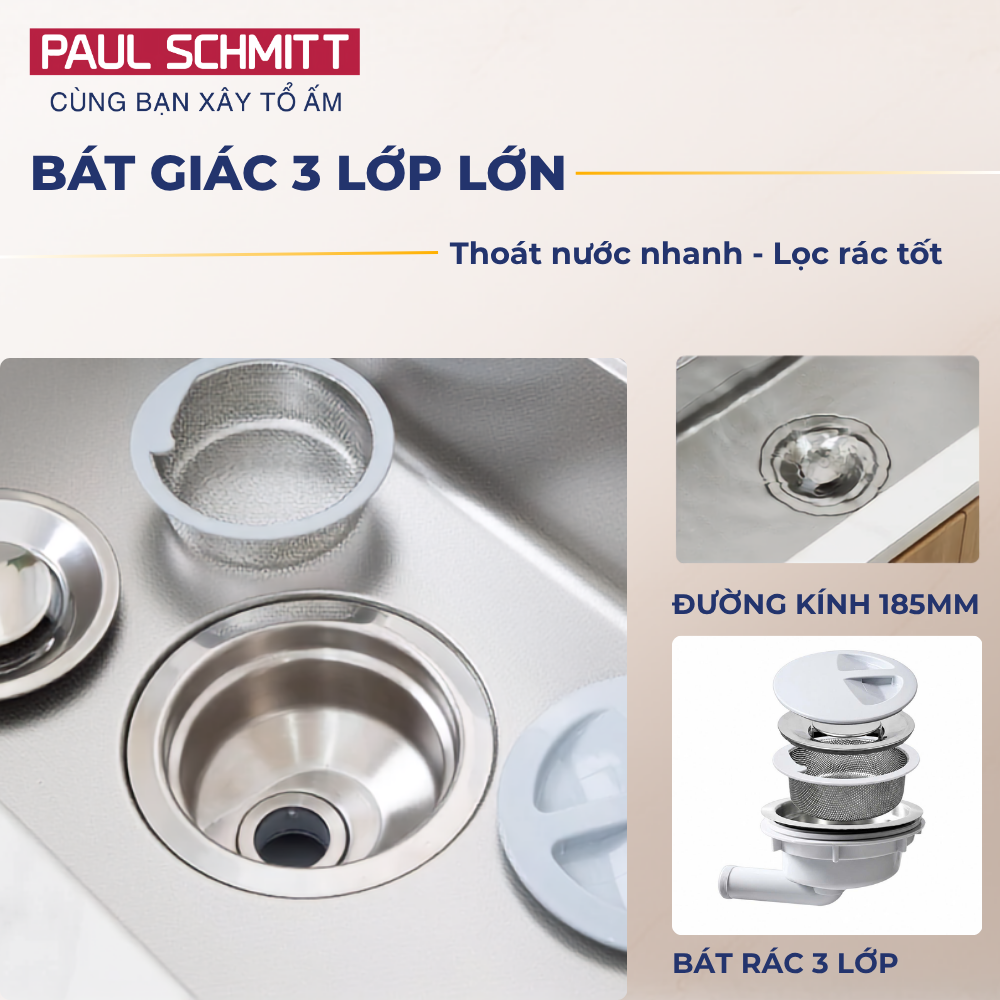 Chậu rửa bát Paul Schmitt PAM8046-UE