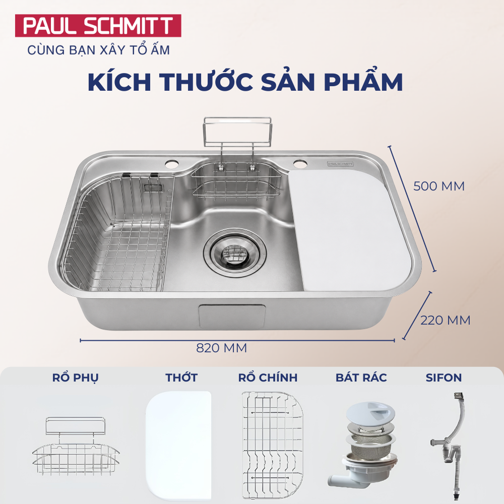 Chậu rửa bát Paul Schmitt PAM8250-UE