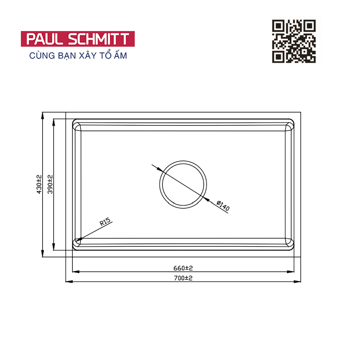Chậu rửa bát Paul Schmitt PAM7043-UDE