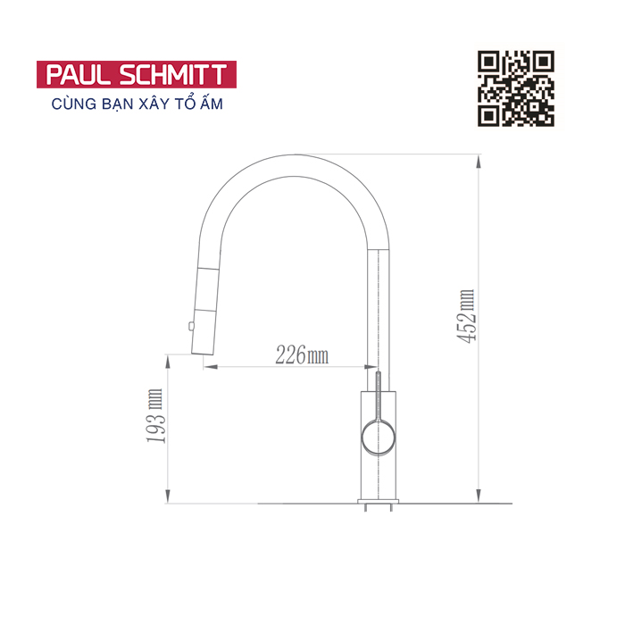 Vòi rửa bát Paul Schmitt PA324KBN