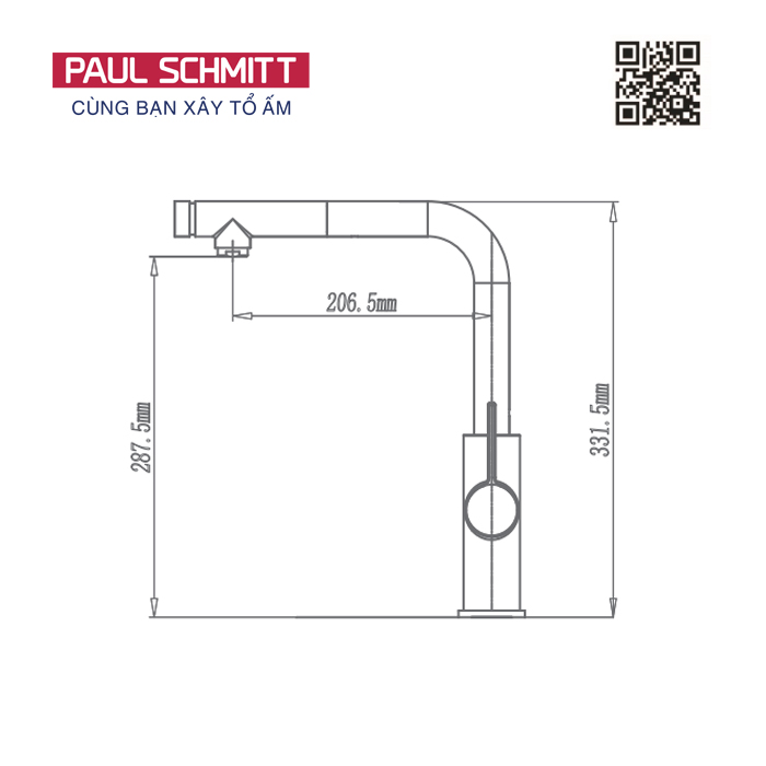 Vòi rửa bát Paul Schmitt PA325K
