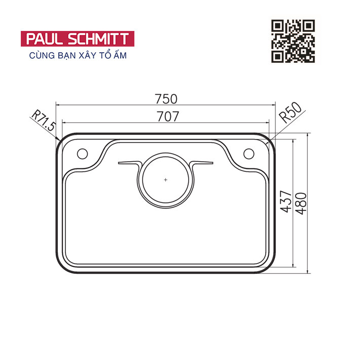 Chậu rửa bát Paul Schmitt PAM7548-TE