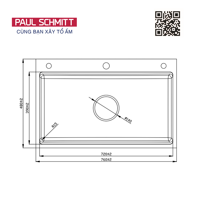 Chậu rửa bát Paul Schmitt PAM7648-TDE