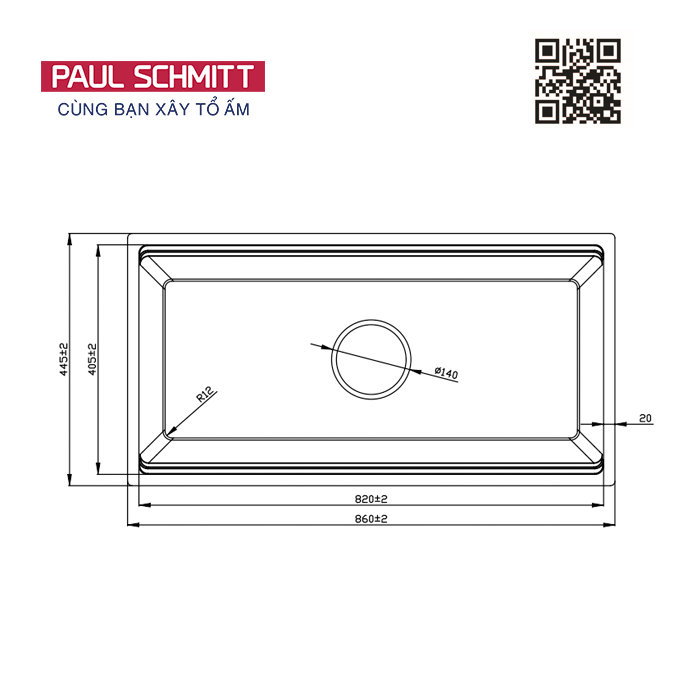 Chậu rửa bát Paul Schmitt PAM8645-UDDE