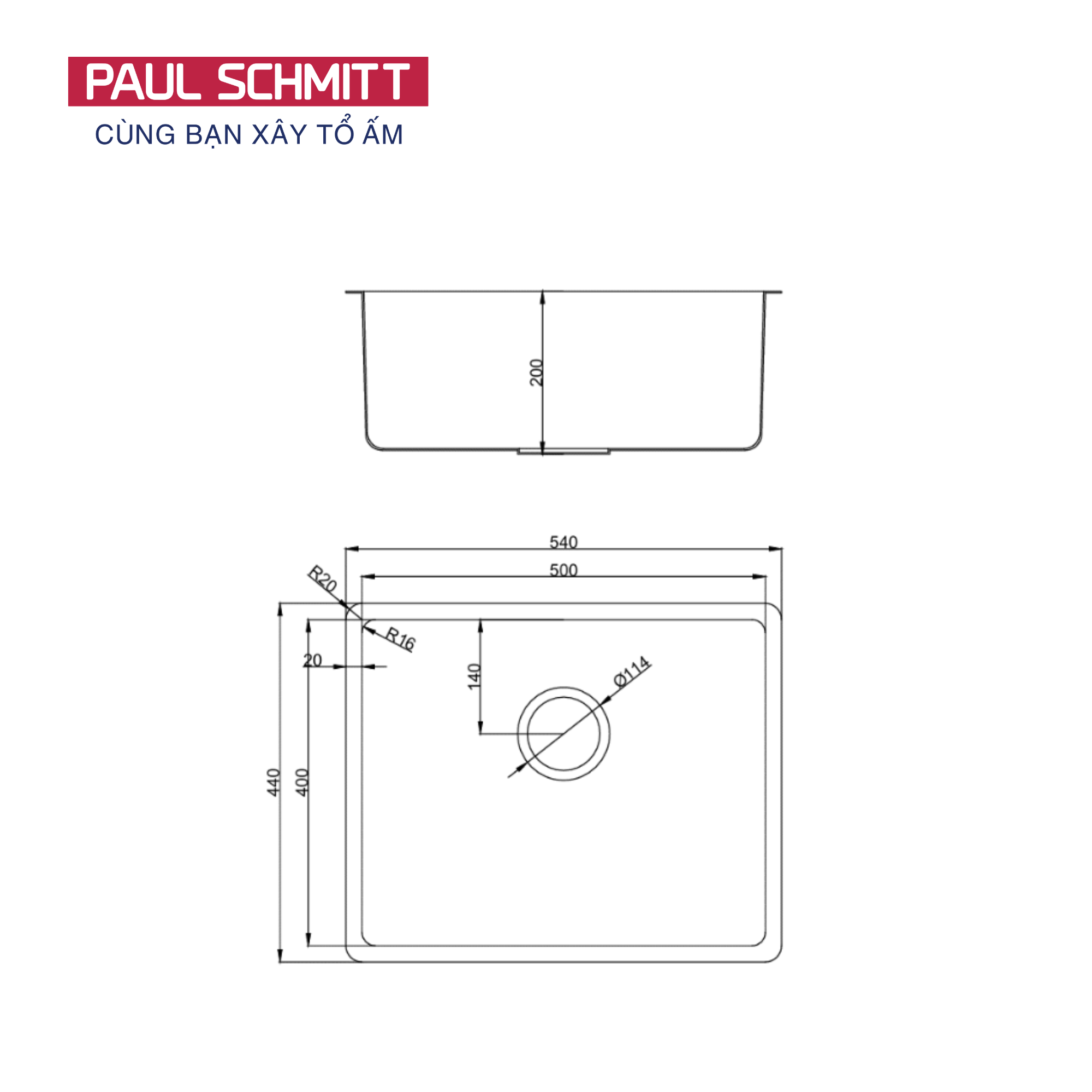 Chậu rửa bát Paul Schmitt PAM5444-UE