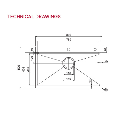 Chậu rửa bát Paul Schmitt PA8050-TD