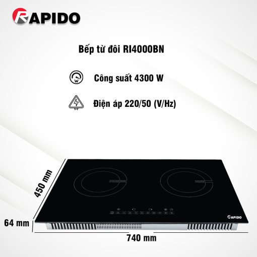 Bếp Từ Đôi Rapido RI4000BN