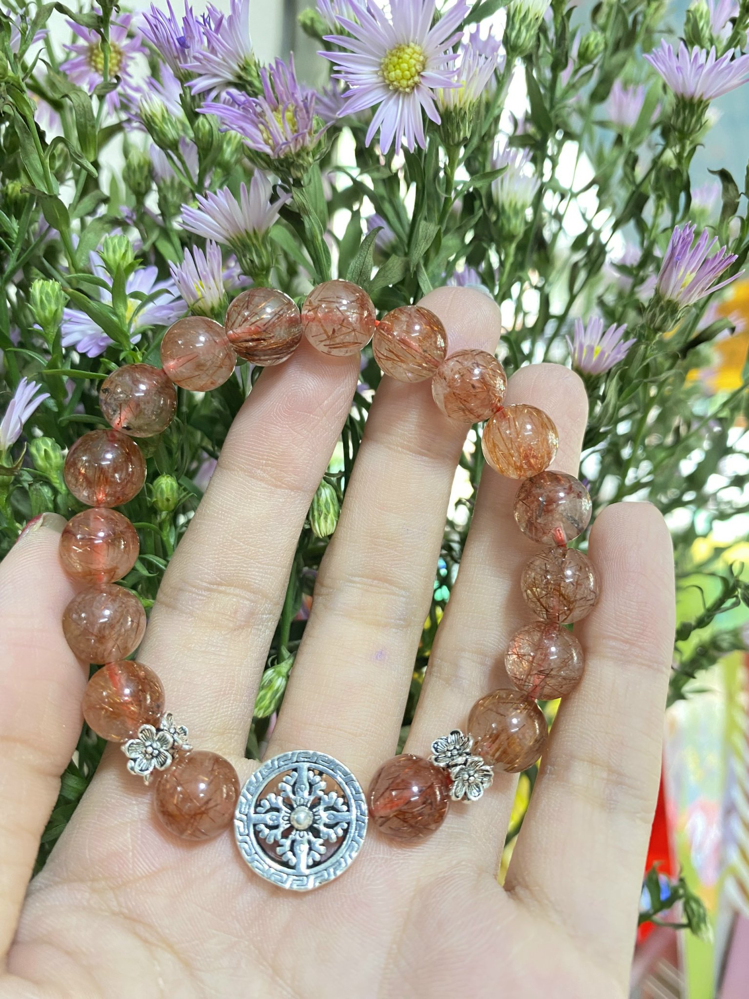 Vòng Tay Đá Thạch Anh Tóc Đỏ