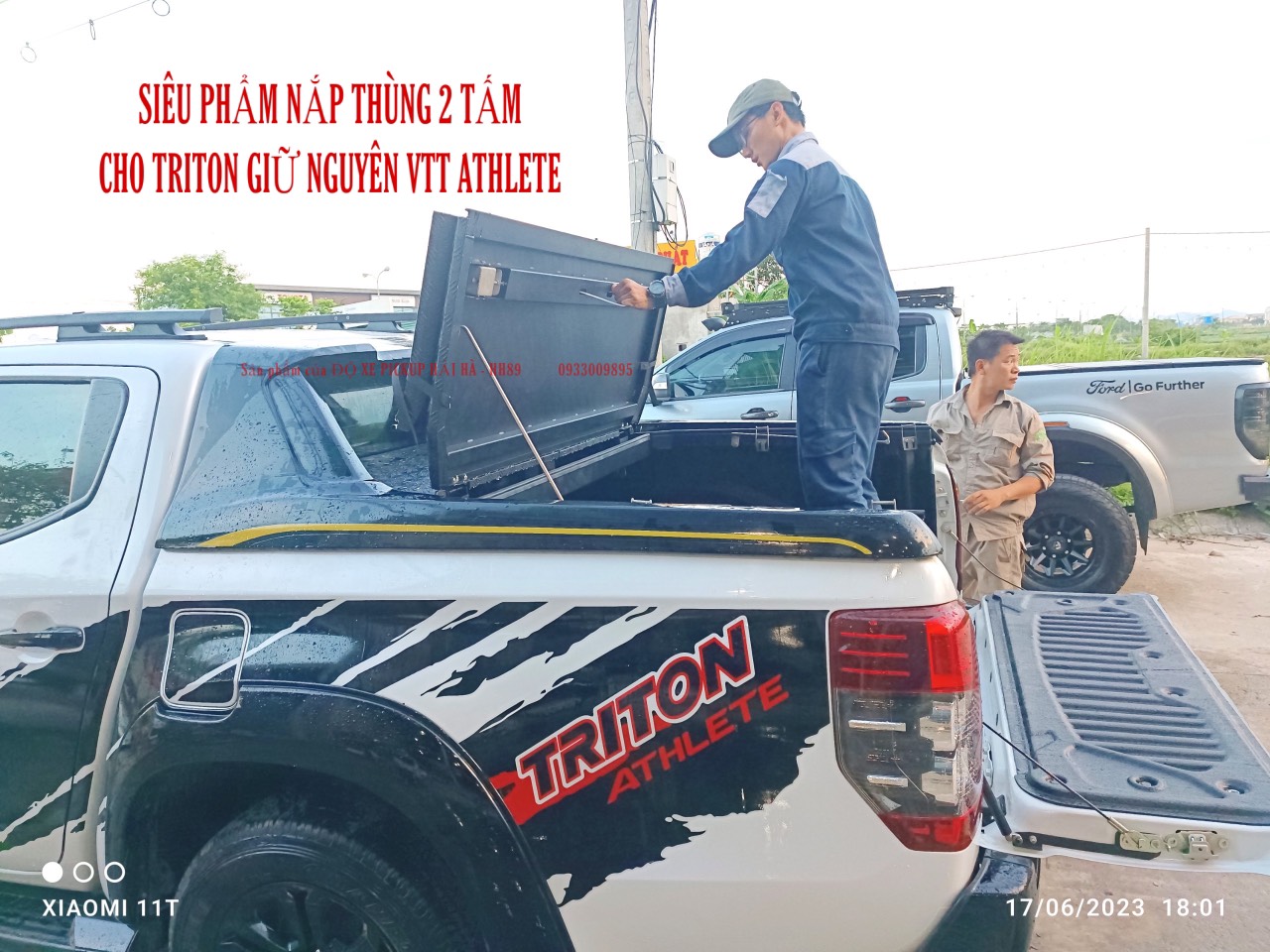 Nắp thùng nhôm nhám 2 tấm bản đặc biệt cho Triton Athlete và Triton có vai Zin.
