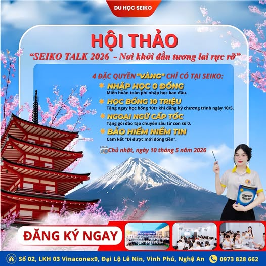 HỘI THẢO “SEIKO TALK 2026 - NƠI KHỞI ĐẦU TƯƠNG LAI RỰC RỠ” CHÍNH THỨC KHỞI ĐỘNG TẠI SEIKO