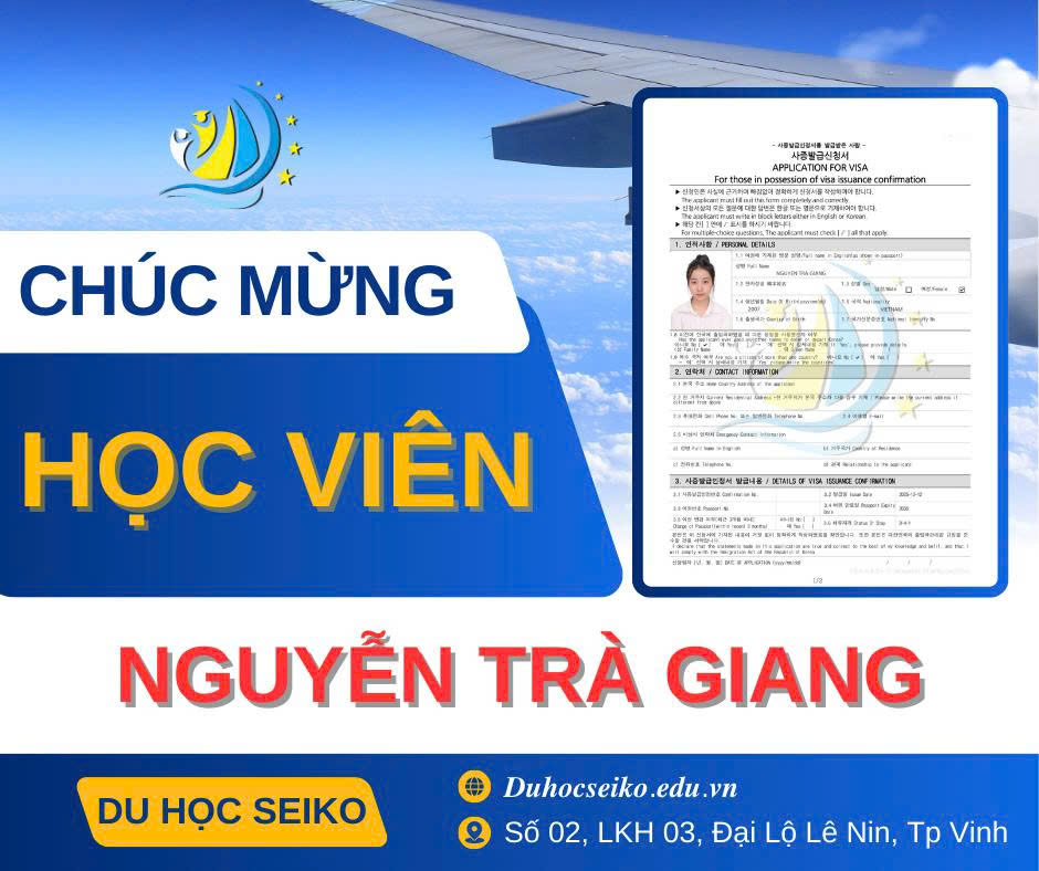 CHÚC MỪNG HỌC VIÊN DU HỌC SEIKO ĐẠT KẾT QUẢ VISA KỲ THÁNG 12/2025