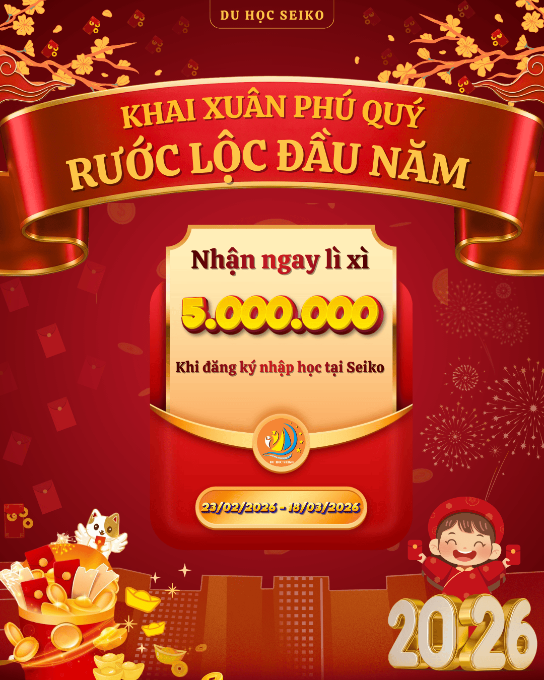 🧧 LÌ XÌ ĐẦY TÚI - Ý CHÍ ĐẦY TAY | KHỞI ĐẦU HÀNH TRÌNH DU HỌC HÀN QUỐC CÙNG SEIKO🧧