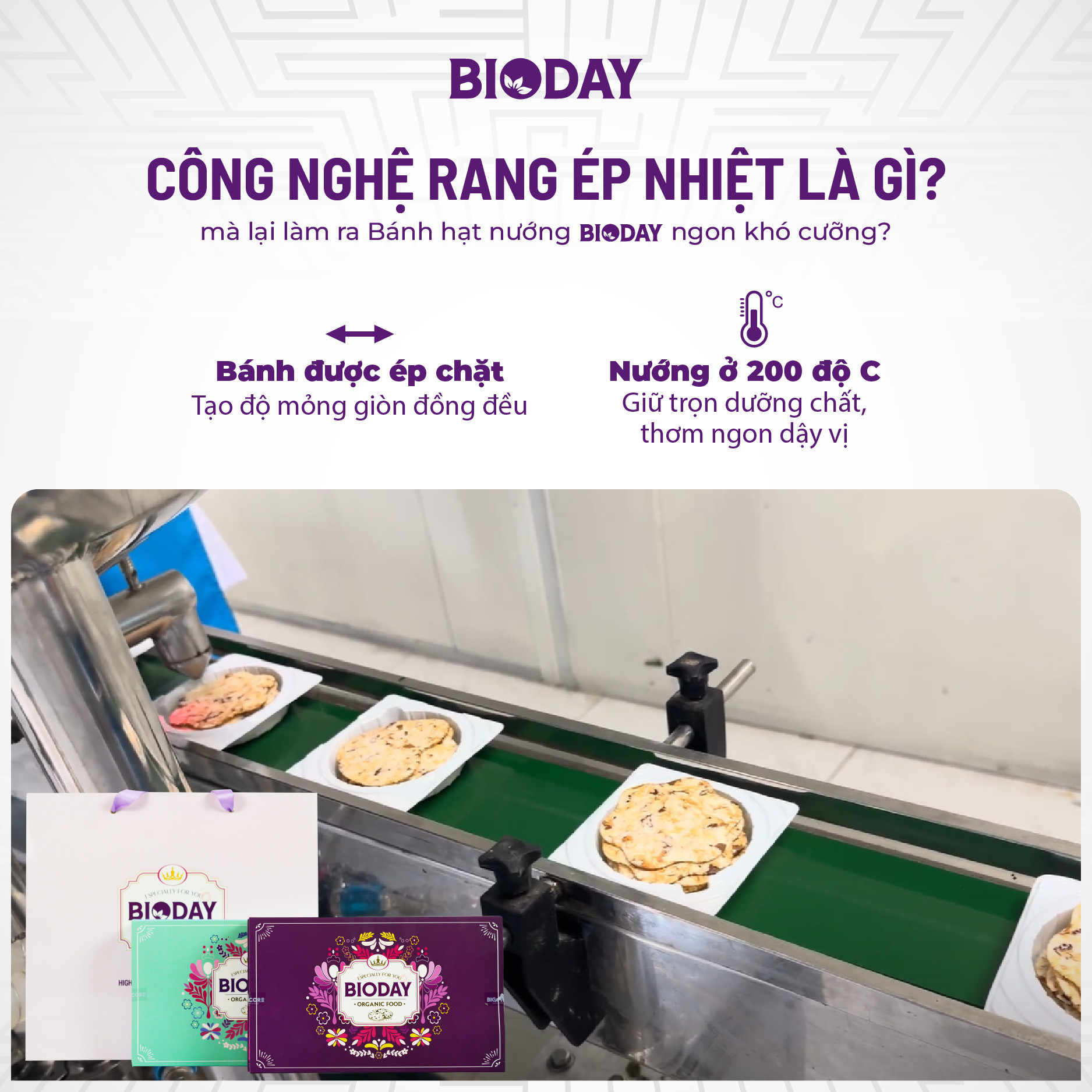 🤔 CÔNG NGHỆ RANG ÉP NHIỆT LÀ GÌ MÀ LẠI LÀM RA BÁNH BIODAY LÀNH - NGON KHÓ CƯỠNG