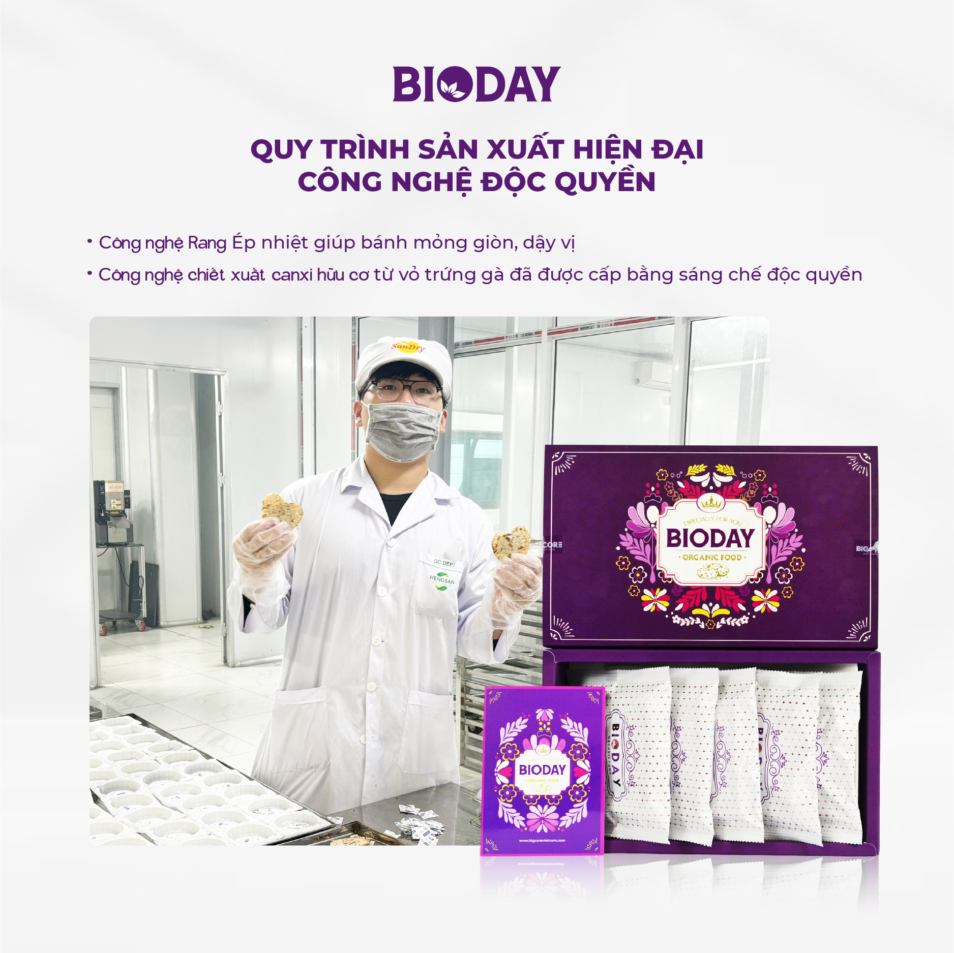 BÁNH HẠT NƯỚNG HỮU CƠ SOCOLA BIODAY KHÔNG ĐƯỜNG (150gr/hộp)