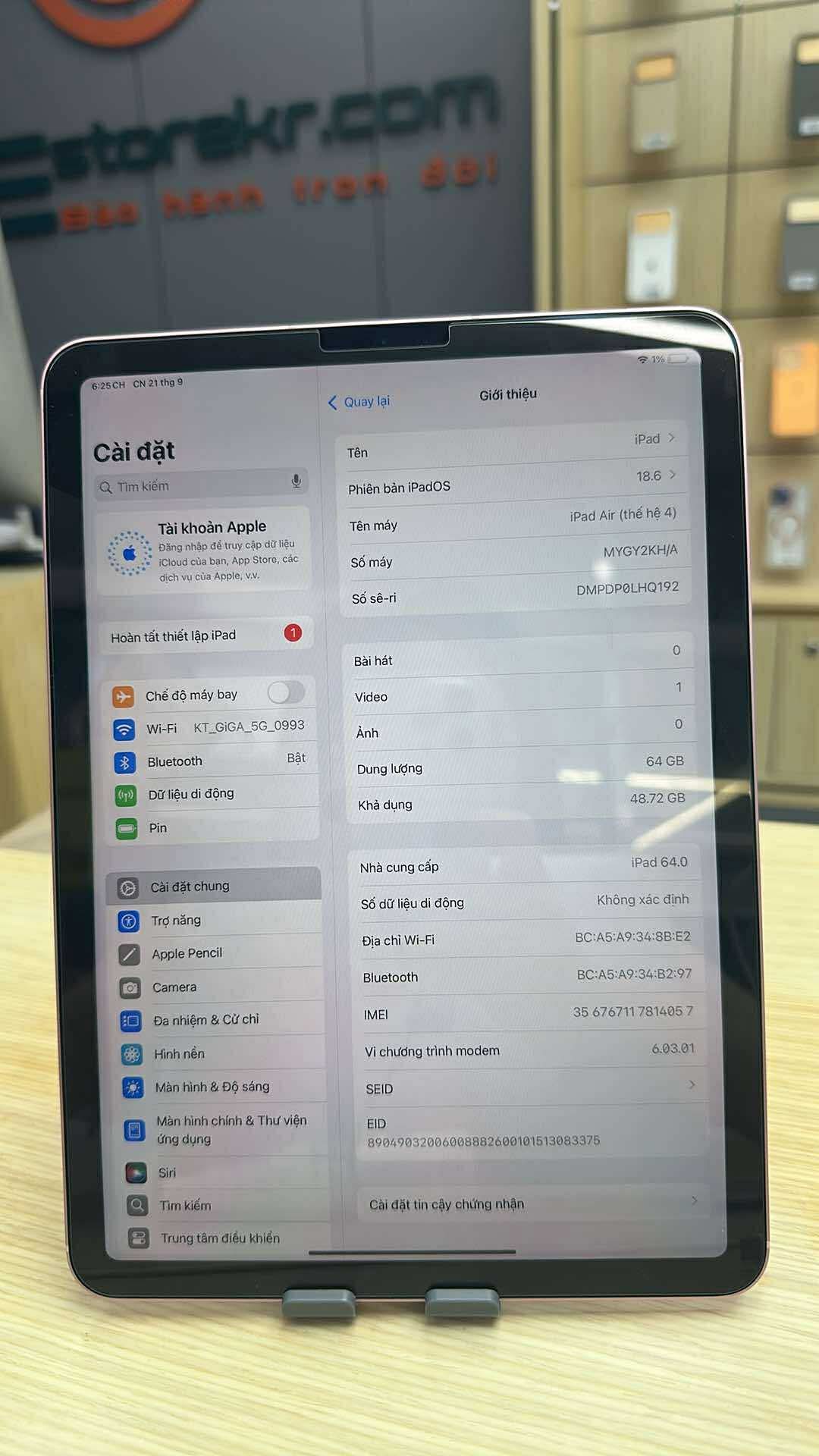 IPAD AIR 4th 64GB Bản sim Màu Rose Gold