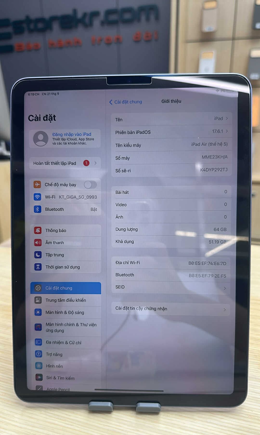 IPAD AIR 5th 64GB Pin 79 Màu Purple