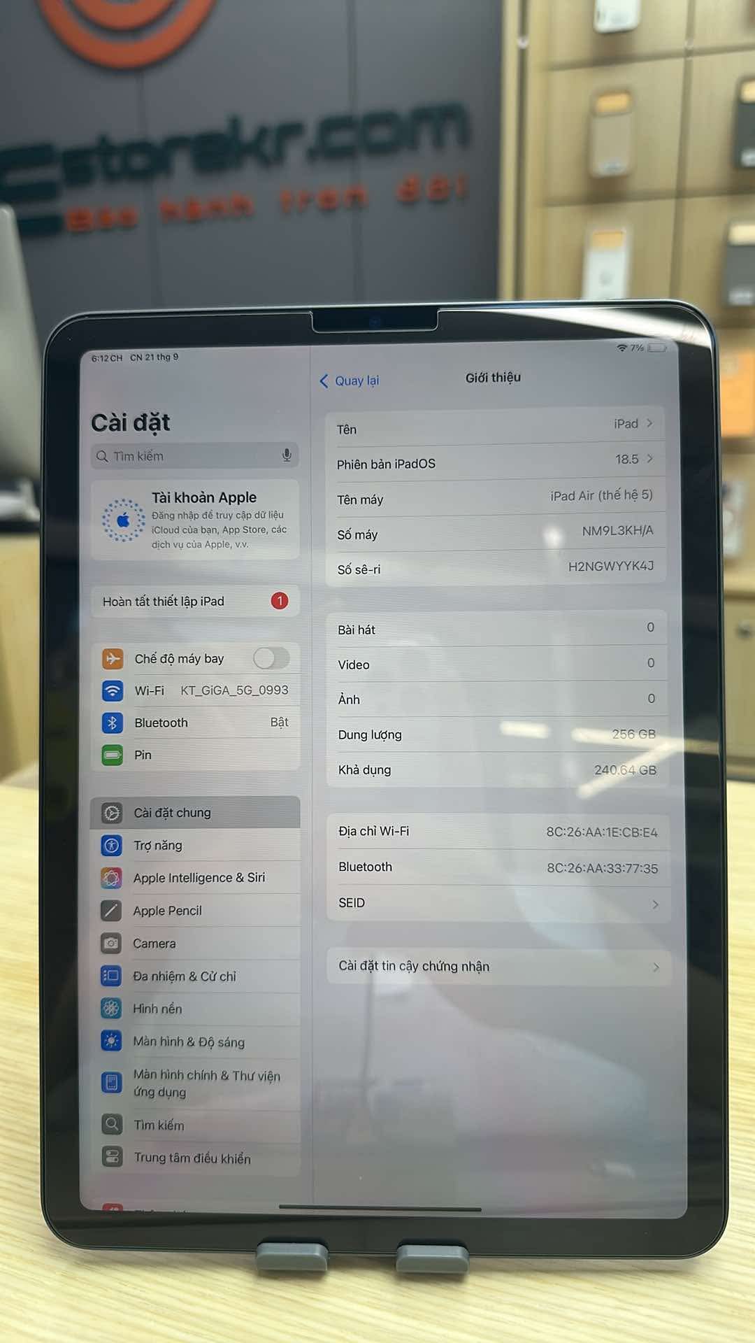IPAD AIR 5th 256GB Pin 99% Màu Gray
