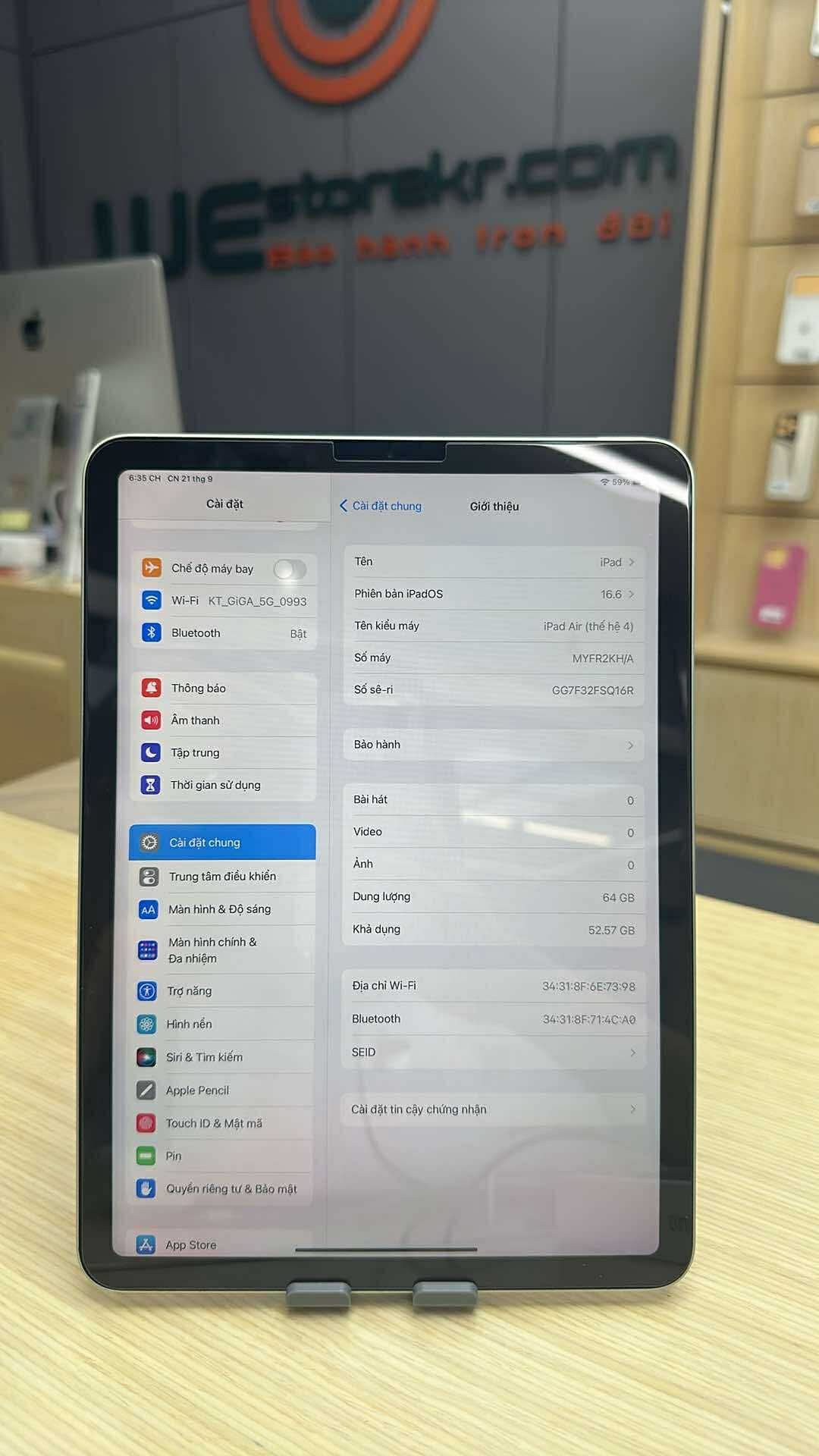 IPAD AIR 64GB Pin 85% Màu Green