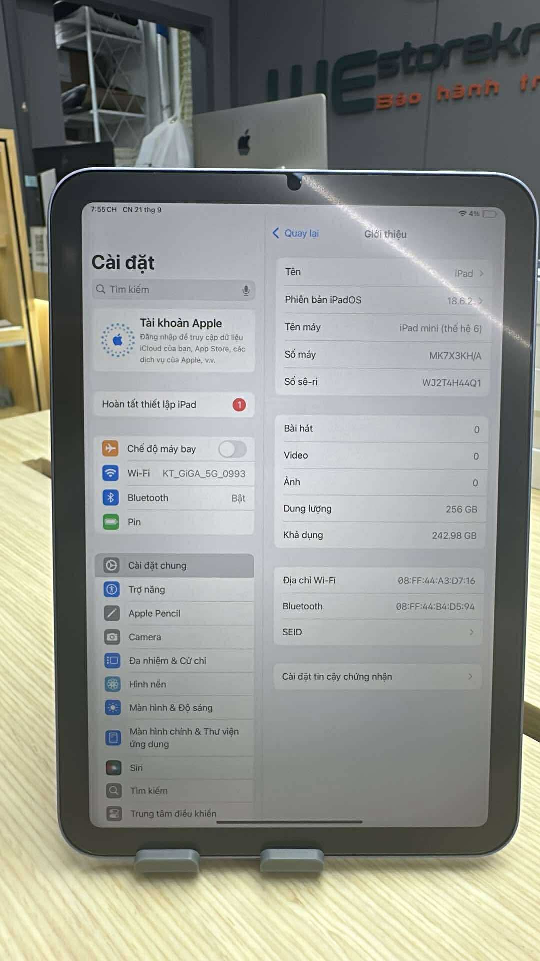 IPAD MINI 6 256GB tím pin 94%