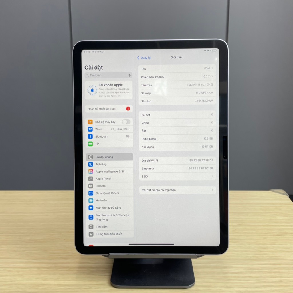iPad Air6 (M2) Purple 128GB 100%