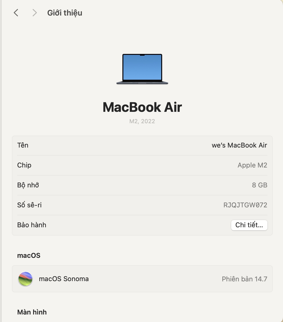 MacBook Air m2 midnight 8.256 sạc 29/100%